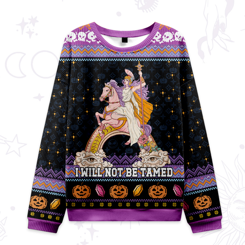 Purplehecate I Will Not Be Tamed Ugly Halloween Sweatshirts