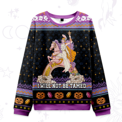 Purplehecate I Will Not Be Tamed Ugly Halloween Sweatshirts