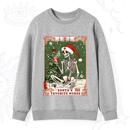 Purplehecate Christmas Santa's Favorite Nurse Tarot Sweatshirt