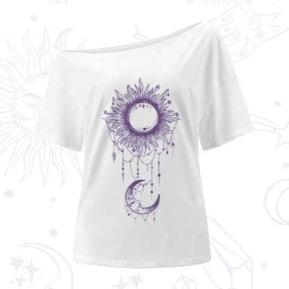 Purplehecate Radiance Of Sun And Moon One-Shoulder T-Shirt