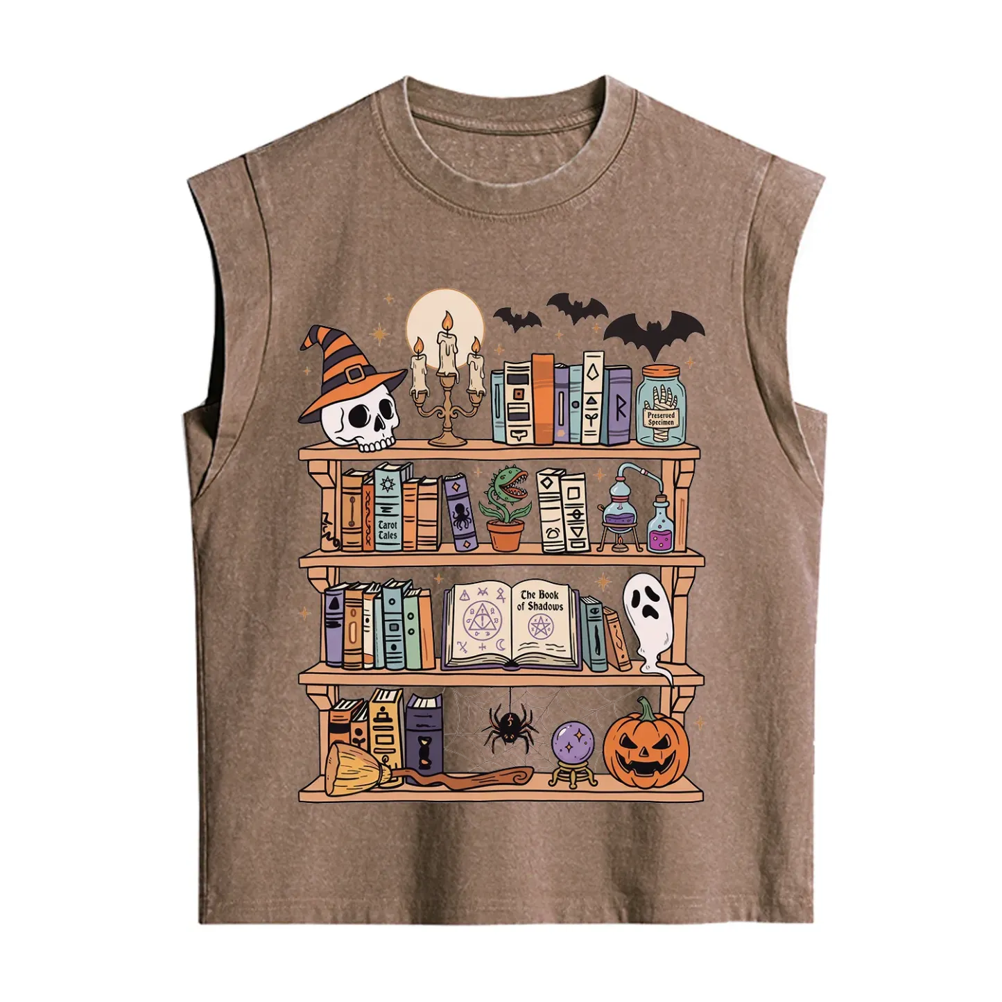 Purplehecate Halloween Library Vintage Washed Tank