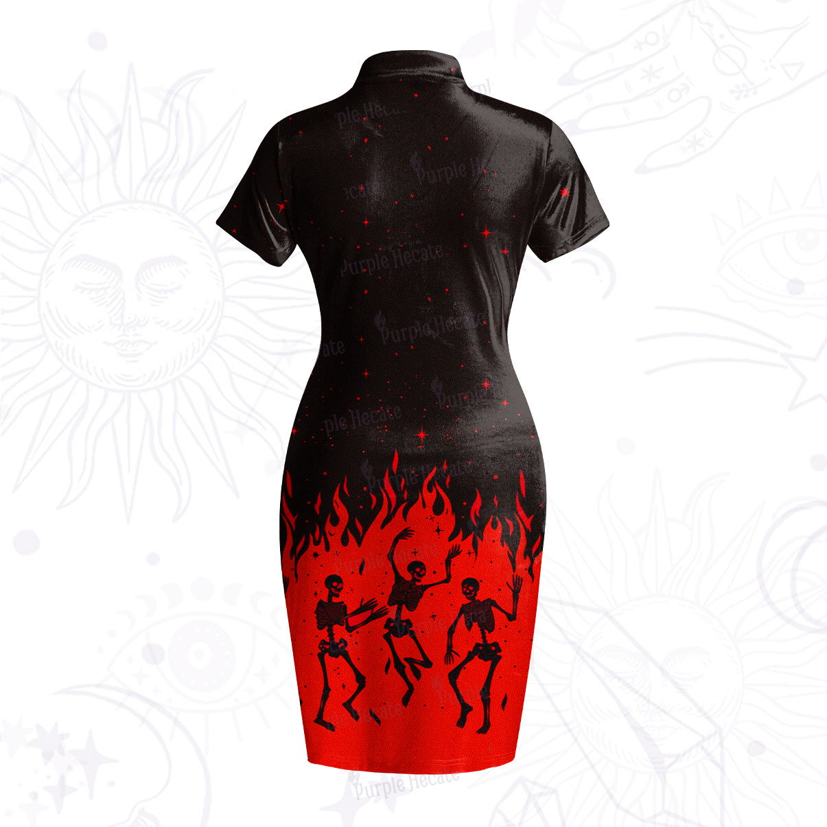 Purplehecate Infernal Revelry Velvet Bodycon Dress