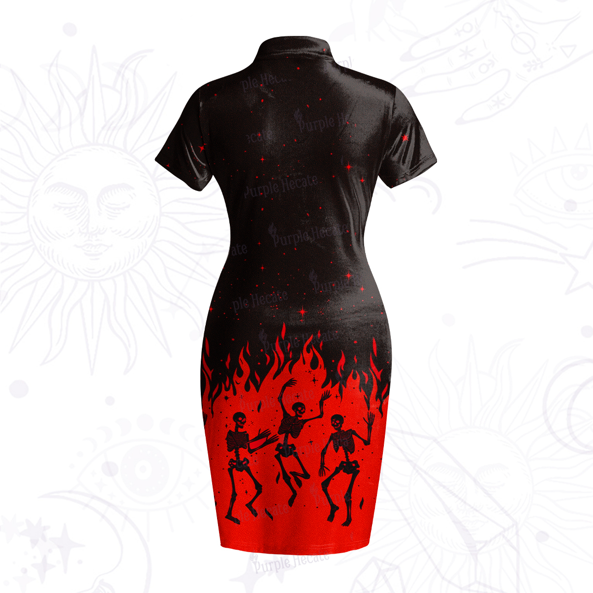 Purplehecate Infernal Revelry Velvet Bodycon Dress