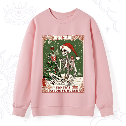 Purplehecate Christmas Santa's Favorite Nurse Tarot Sweatshirt