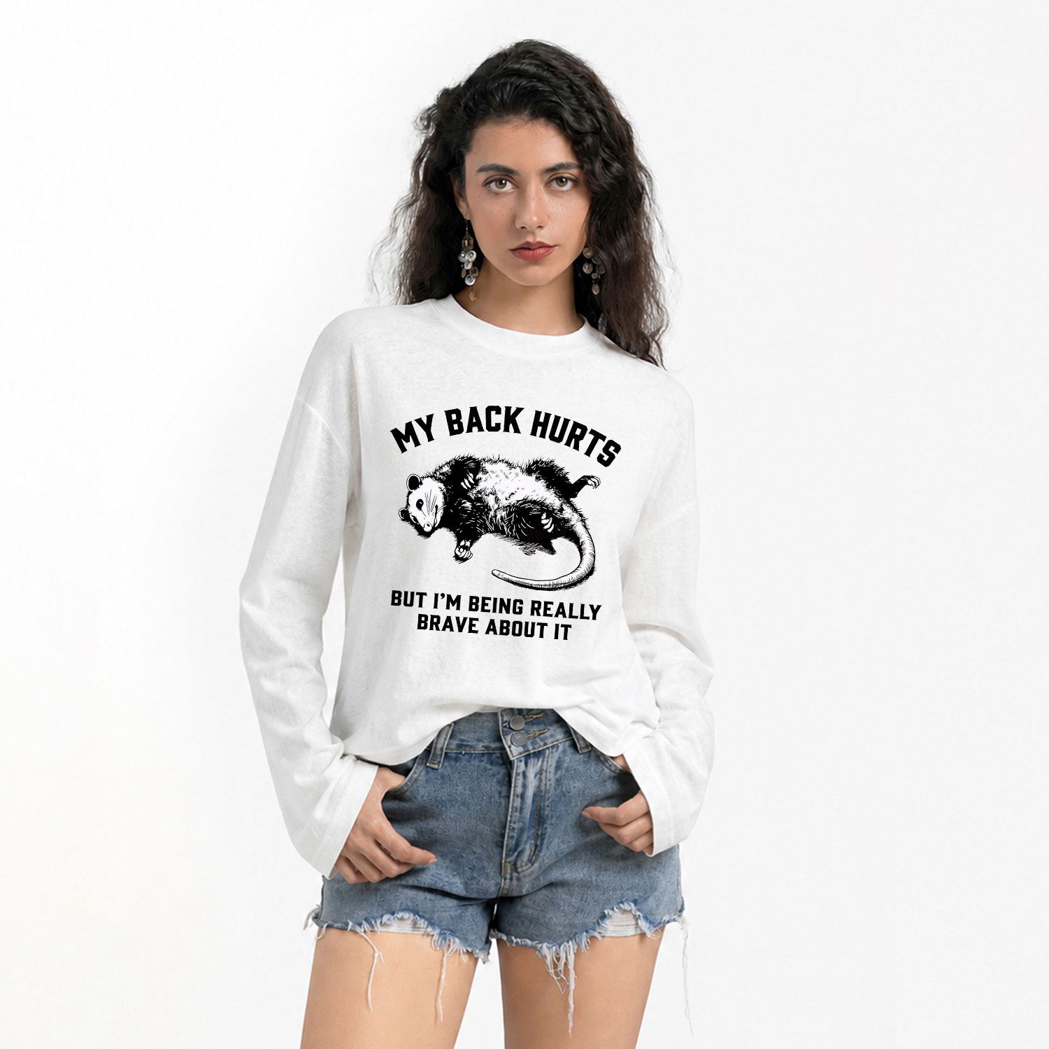 Purplehecate My Back Hurts But I'm Being Really Brave About It Slub Long Sleeve T-Shirt
