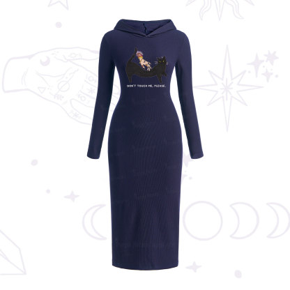 Purplehecate Don't Touch Me Hooded Knit Dress