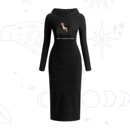 Purplehecate Don't Touch Me Hooded Knit Dress
