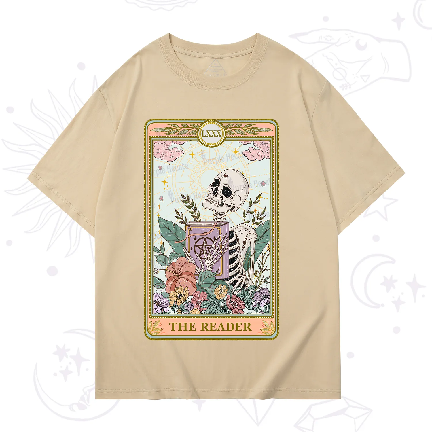 Purplehecate The Reader Occult Tarot Skeleton T-Shirt