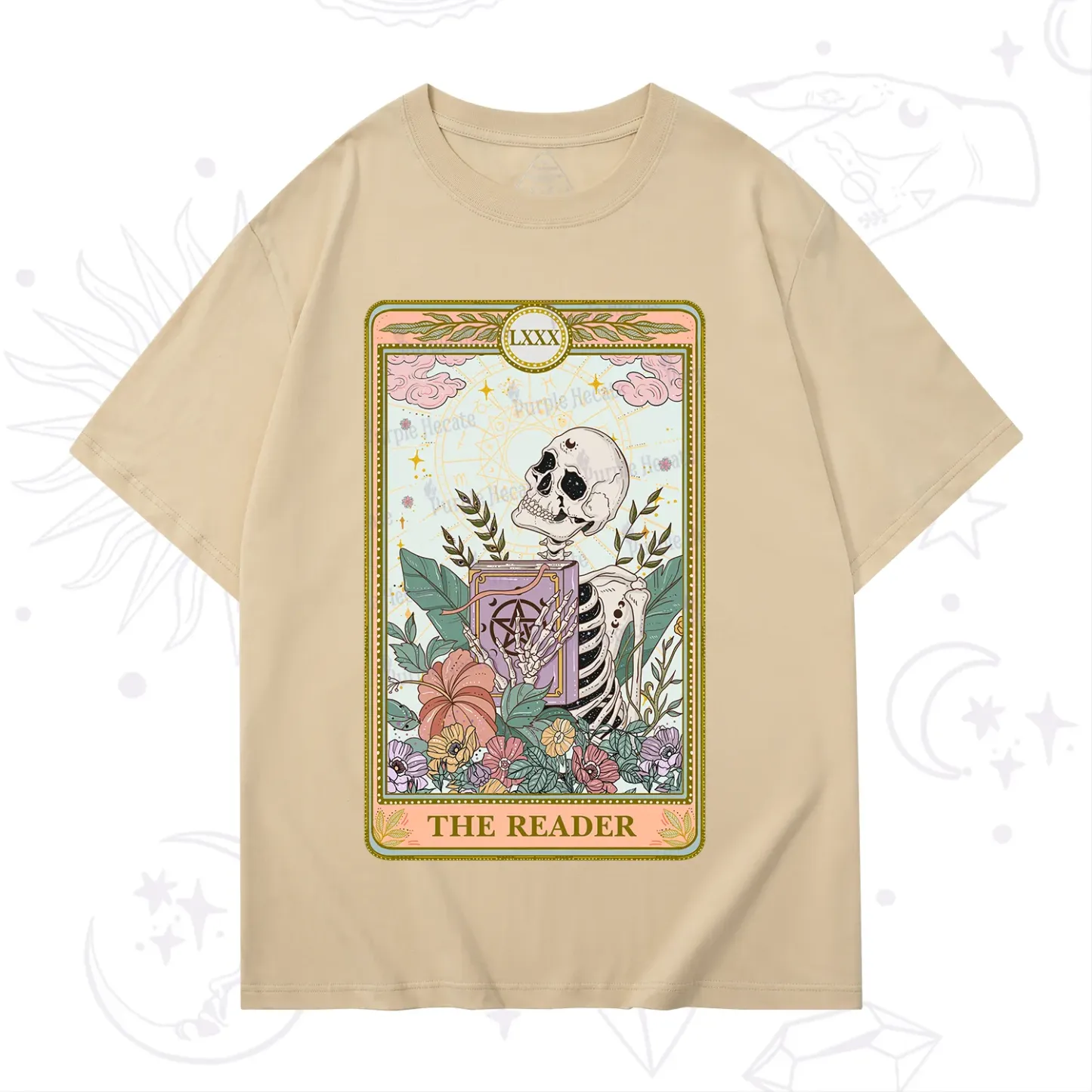 Purplehecate The Reader Occult Tarot Skeleton T-Shirt