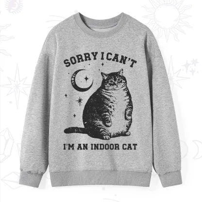 Purplehecate Sorry I Can't Go I'm an Indoor Cat Sweatshirt