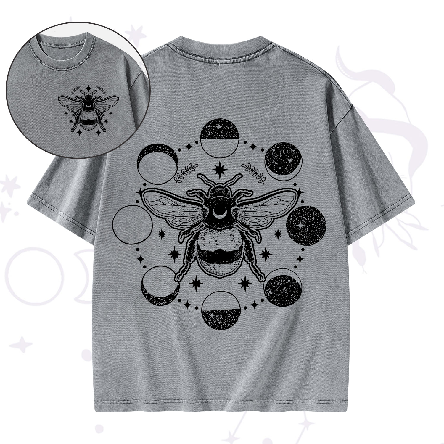 Purplehecate Moon Bee Washed T-Shirt