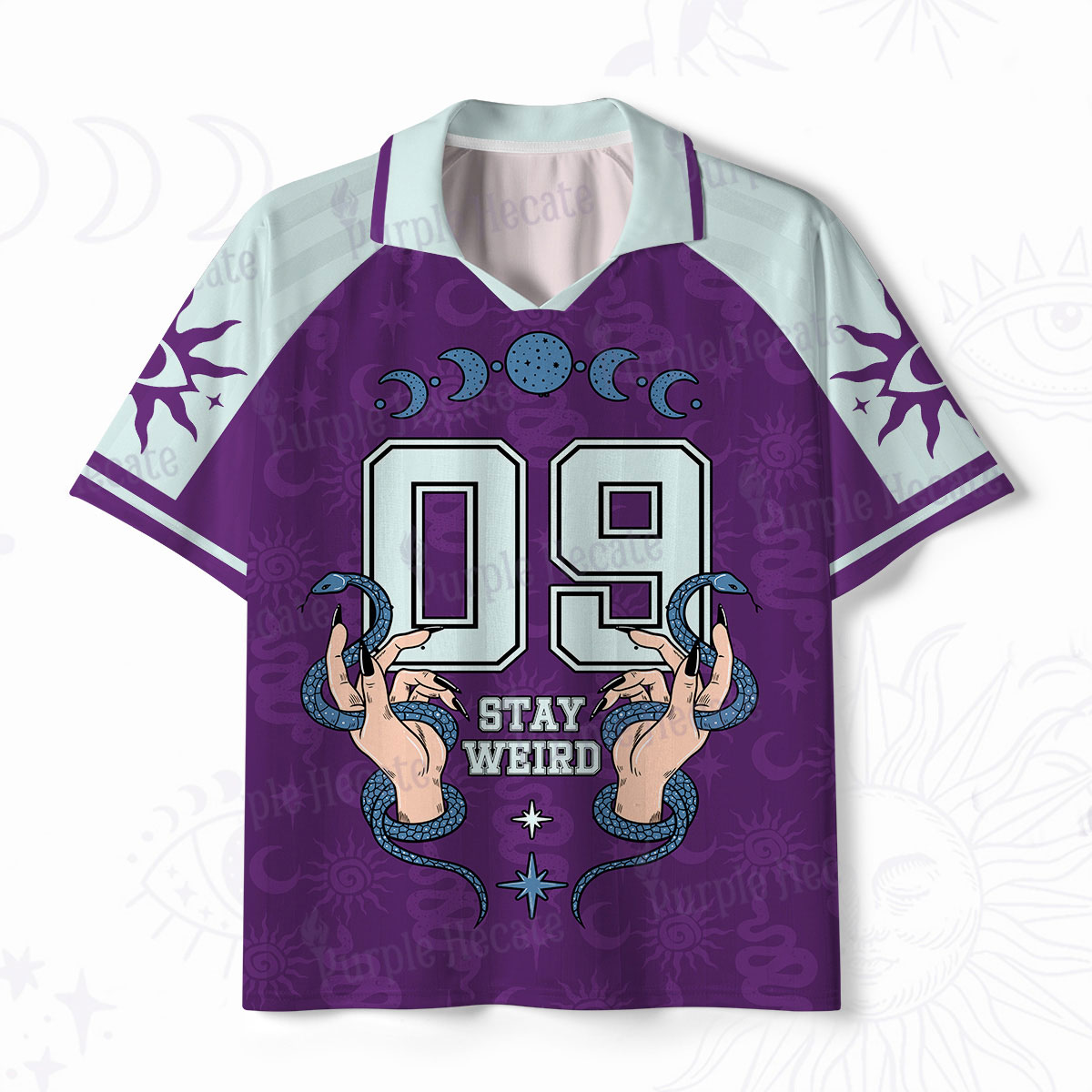 Purplehecate Stay Weird Polo Collar Unisex Jersey