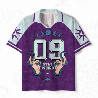 Purplehecate Stay Weird Polo Collar Unisex Jersey