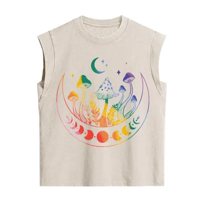 Purplehecate Pride Mushroom Rainbow Vintage Washed Tank
