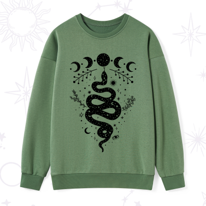Purplehecate Snake And Moon Phase Comfort Sweatshirt