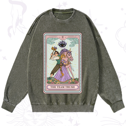 Purplehecate The Team Trush Tarot Card Washed Sweatshirt