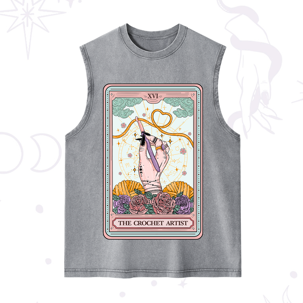 Purplehecate The Crochet Artist Tarot Card Washed Tank
