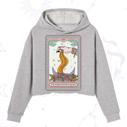 Purplehecate The Hair Extension Queen Tarot Card Crop Hoodie