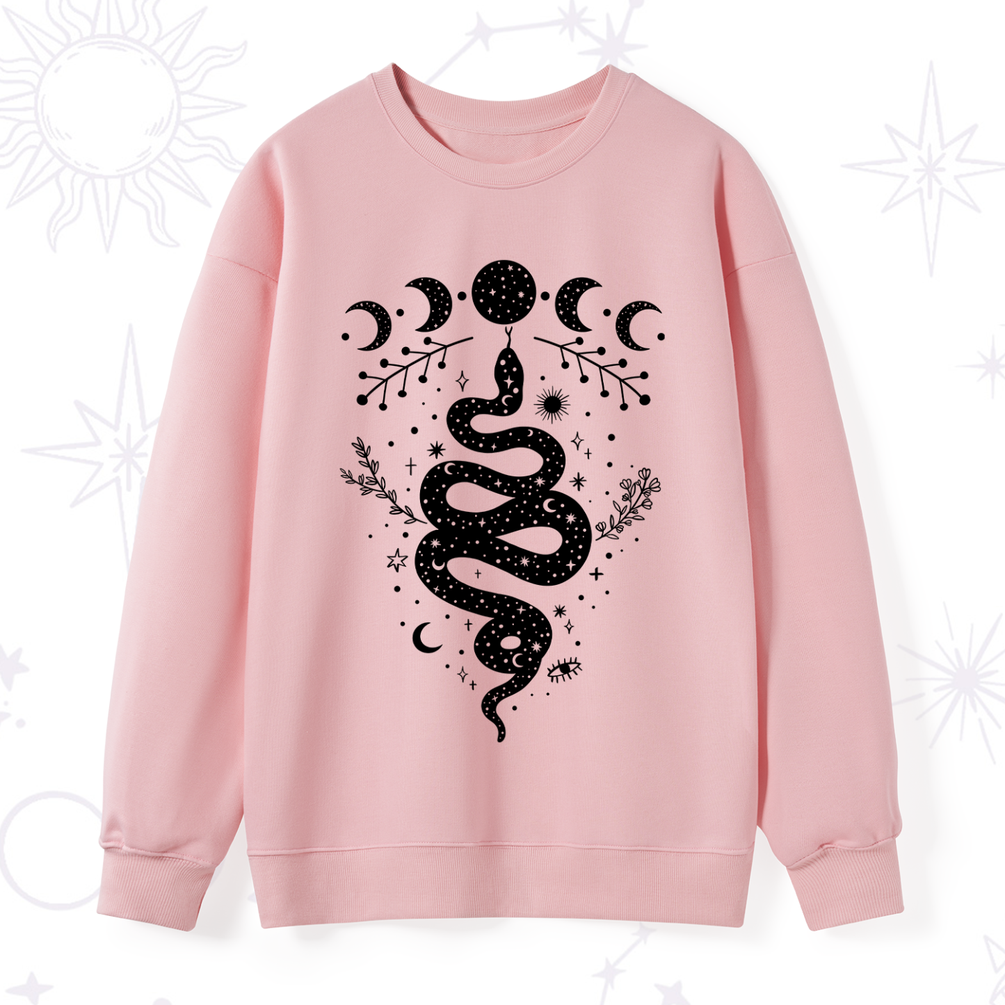 Purplehecate Snake And Moon Phase Comfort Sweatshirt