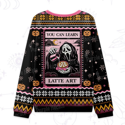 Purplehecate The You Can Learn Latte Art Ugly Halloween Sweatshirts