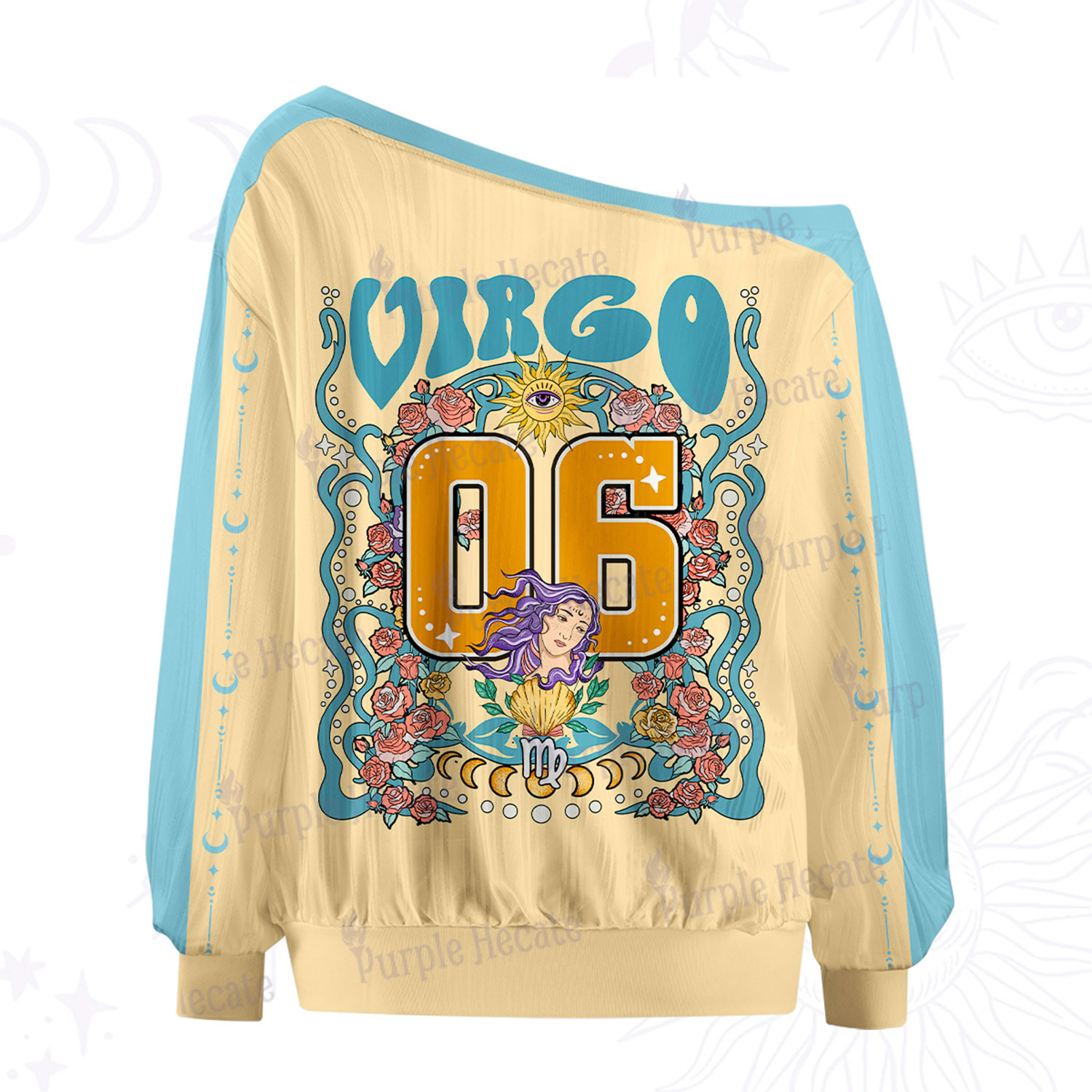 Purplehecate Virgo Spirit Zodiac Off The Shoulder Graphic Jersey