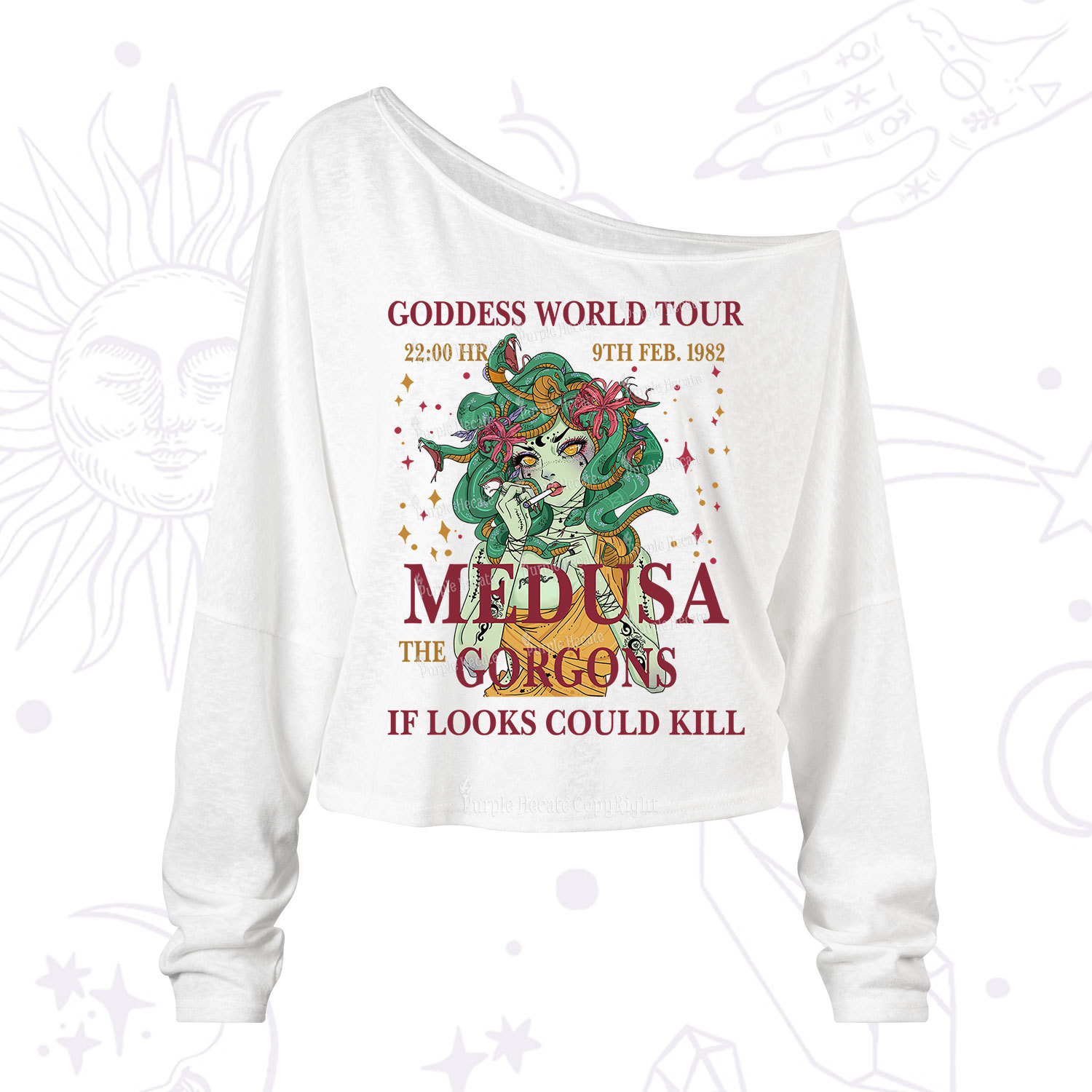 Purplehecate Medusa The Gorgons One Shoulder Long Sleeve Shirt