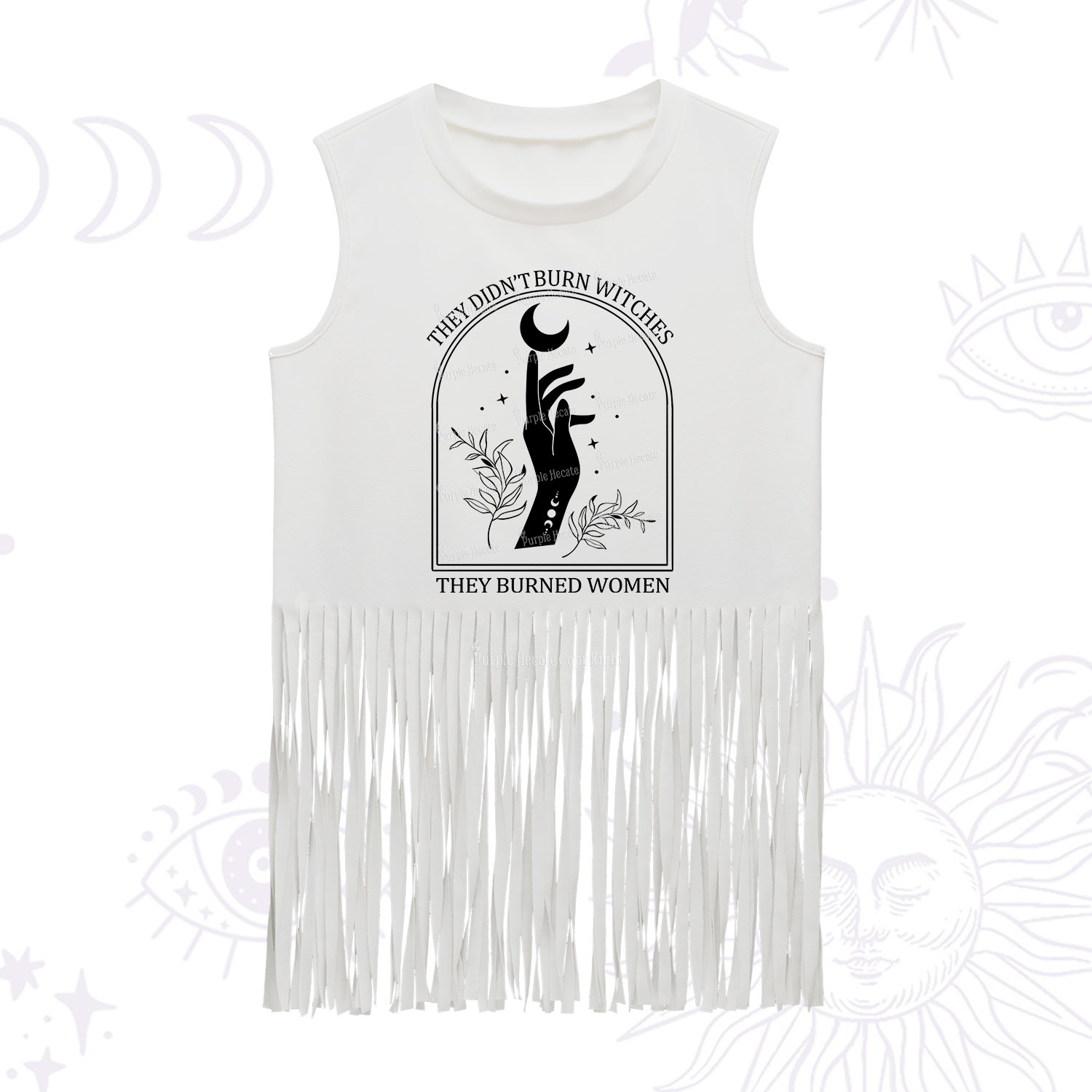 Purplehecate They Didn't Burn Witches They Burned Women Fringe Tank Top