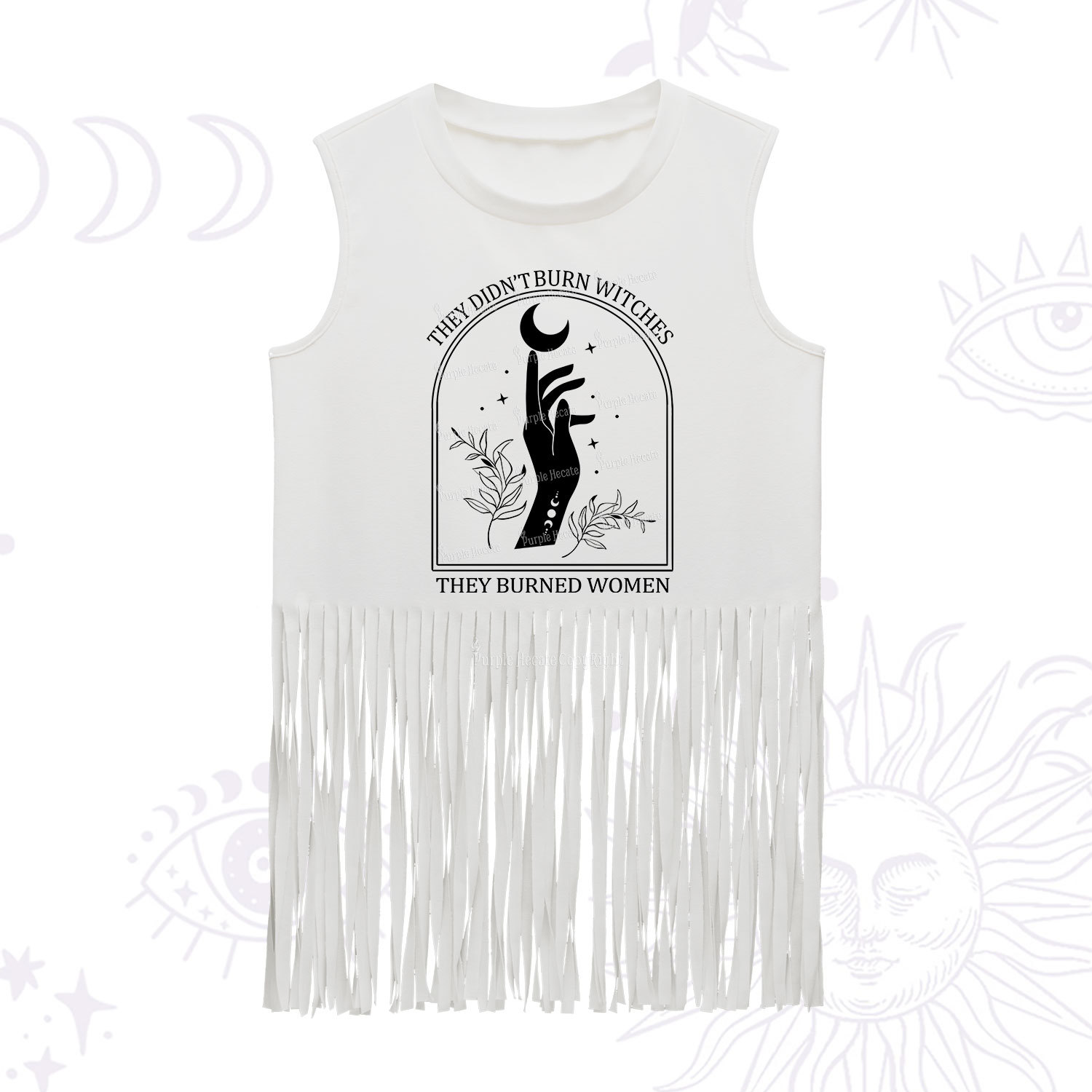 Purplehecate They Didn't Burn Witches They Burned Women Fringe Tank Top