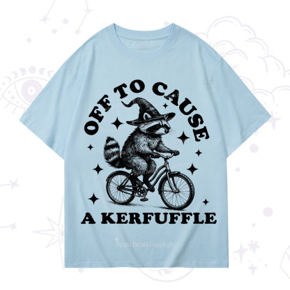 Purplehecate Off to Cause a Kerfuffle Raccoon T-Shirt