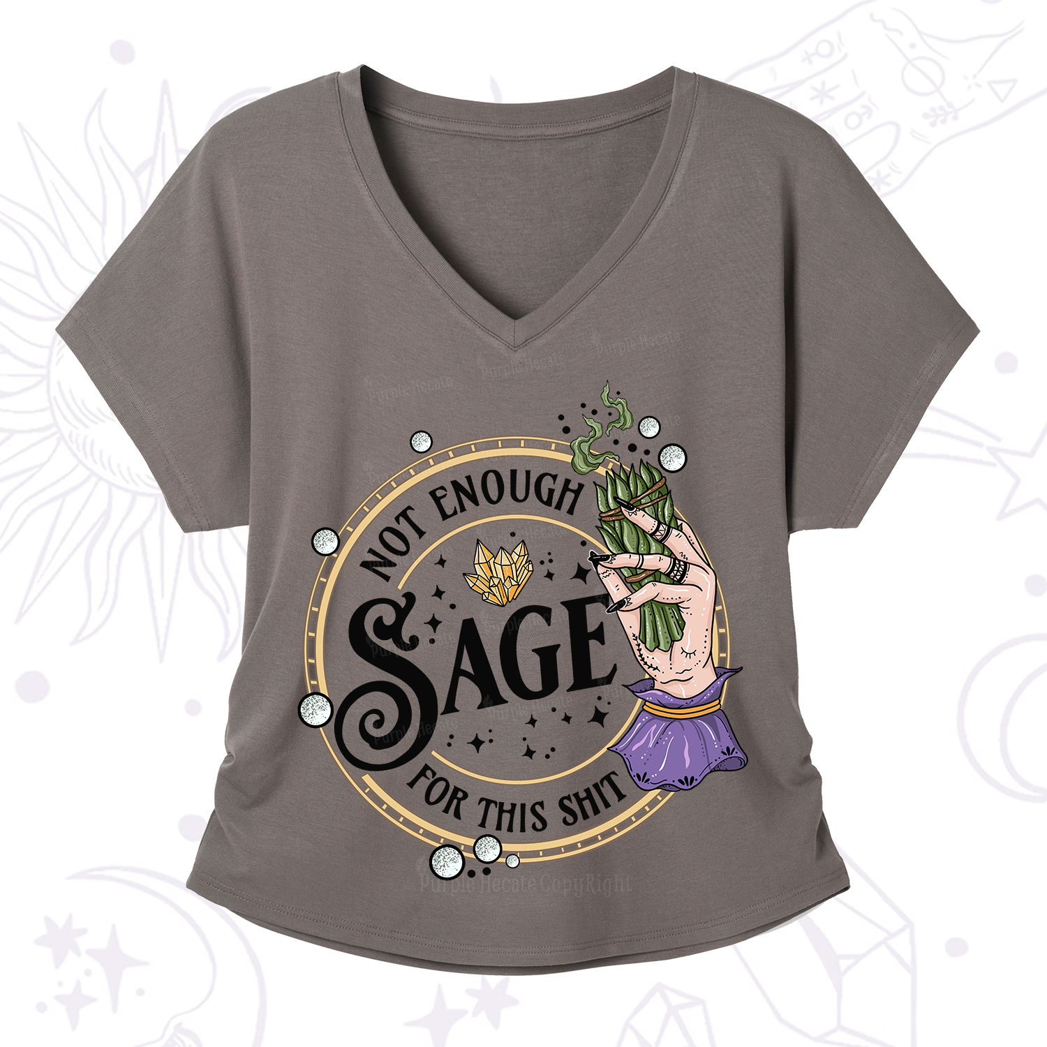 Purplehecate Not Enough Smudge for This Shit V-Neck T-Shirt