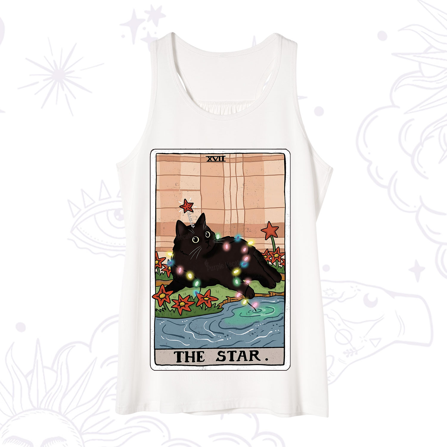 Purplehecate The Star Cat Tarot Card Tank