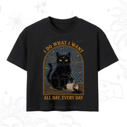 Purplehecate I Do What I What All Day Crop T-Shirt