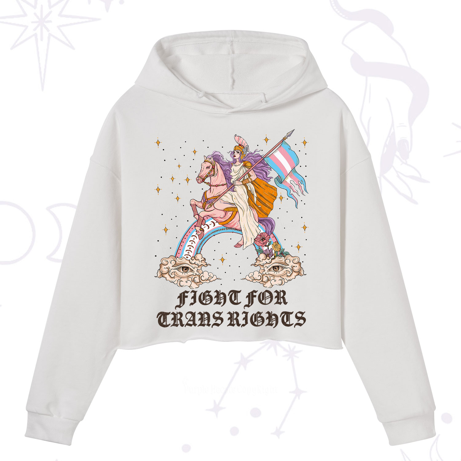Purplehecate Fight for Trans Rights Knight Crop Hoodie
