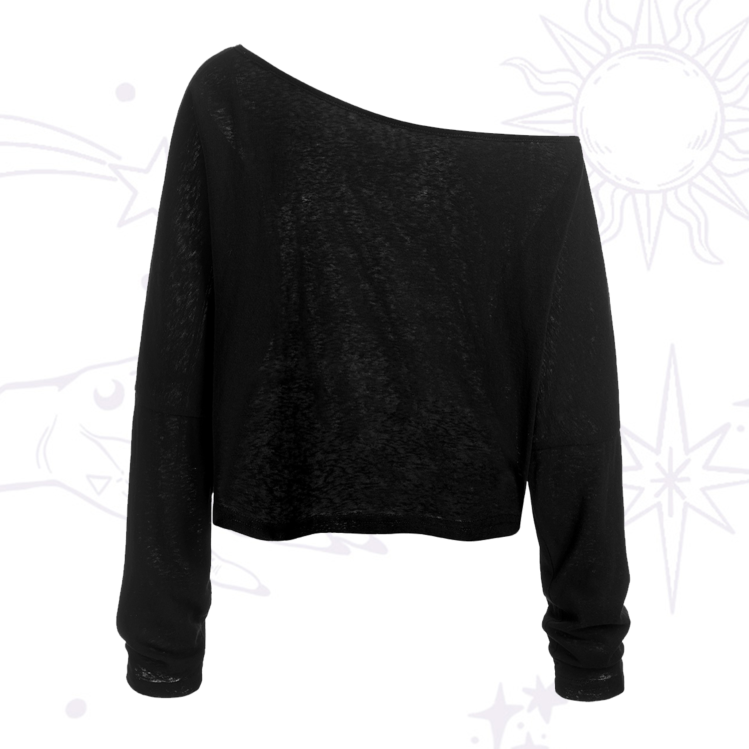 Purplehecate Celestial Moon One Shoulder Crop Shirt