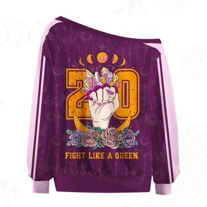 Purplehecate Fight Like A Queen Off The Shoulder Graphic Jersey