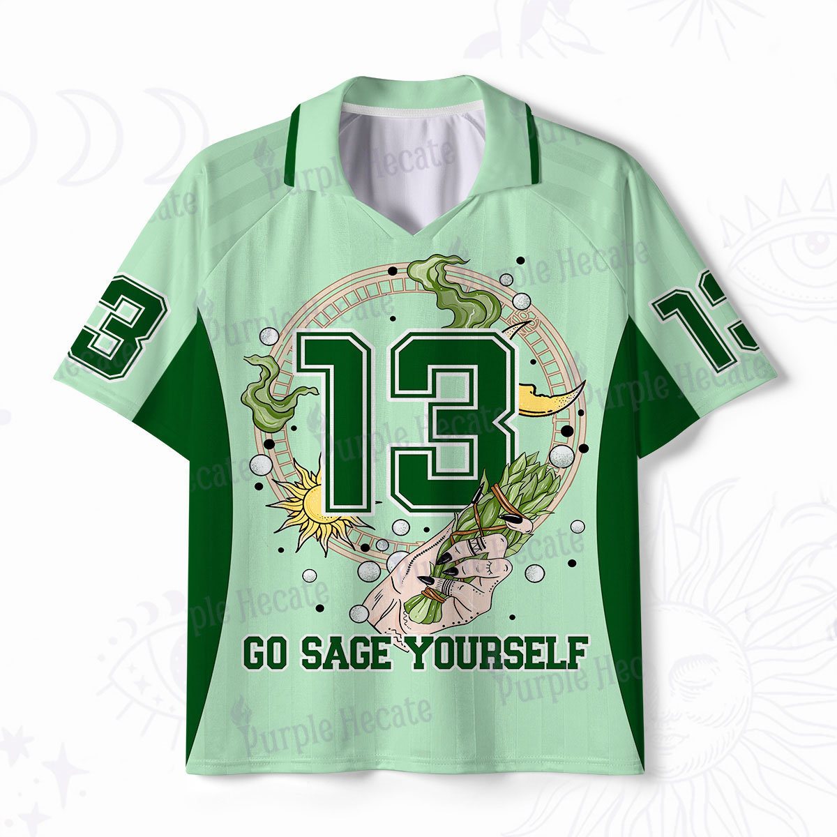 Purplehecate Go Sage Yourself Polo Collar Unisex Jersey 