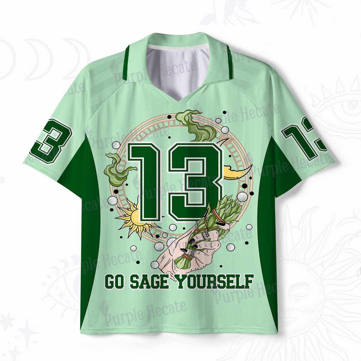Purplehecate Go Sage Yourself Polo Collar Unisex Jersey