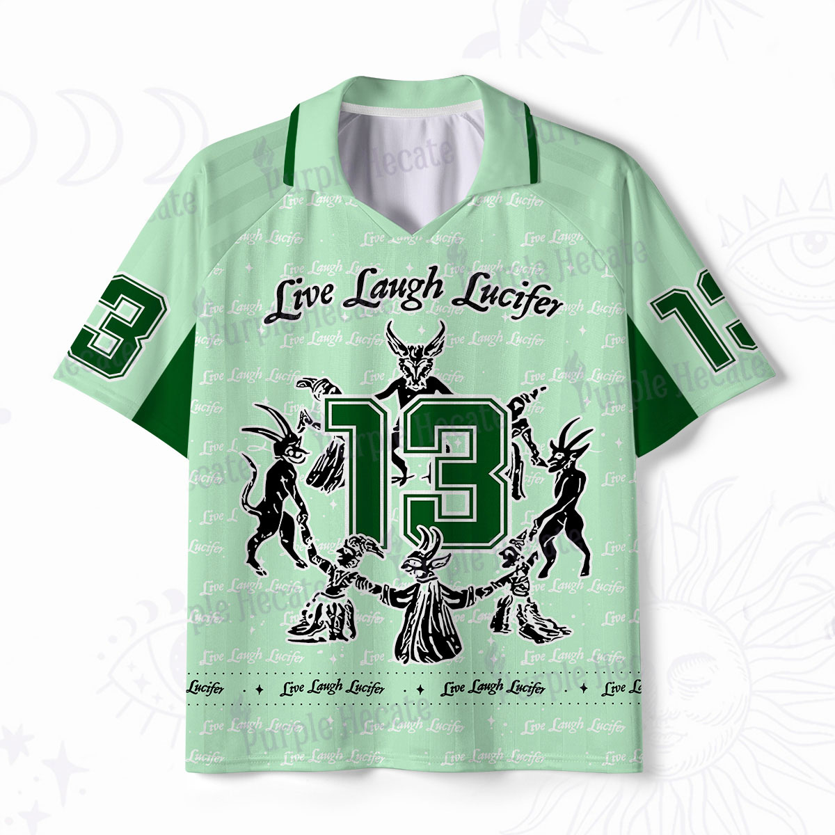 Purplehecate Live Laugh Lucifer Polo Collar Unisex Jersey