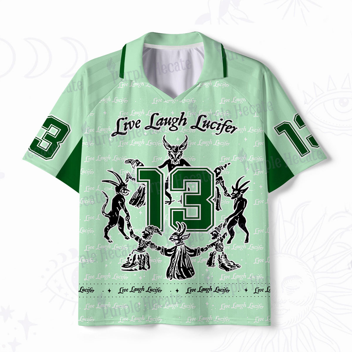 Purplehecate Live Laugh Lucifer Polo Collar Unisex Jersey