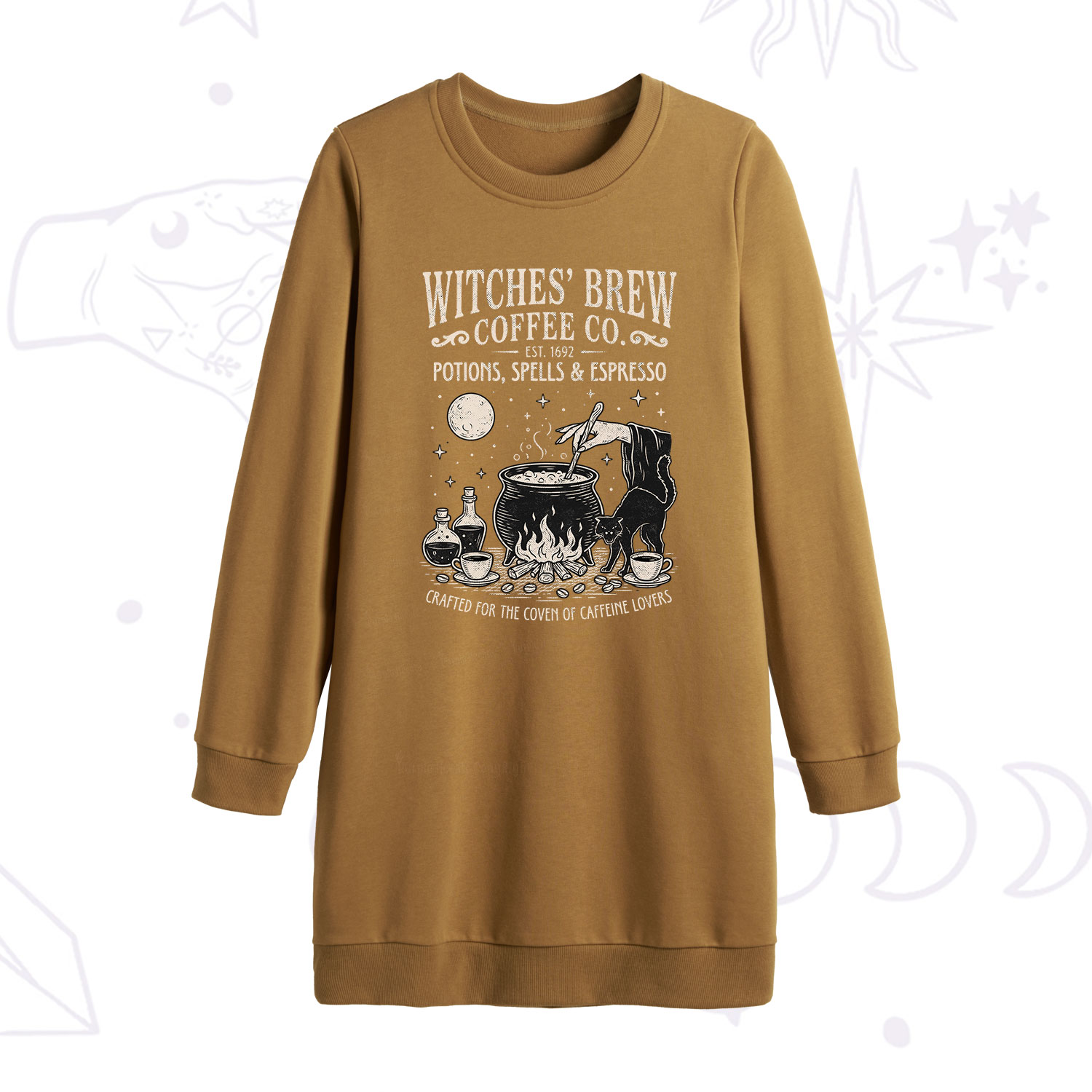 Purplehecate Witches' Brew Coffee Club Sweatshirt Dress