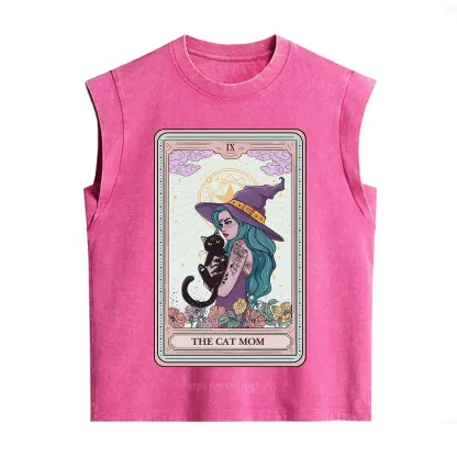 Purplehecate The Gothic Cat Mom Tarot Vintage Washed Tank