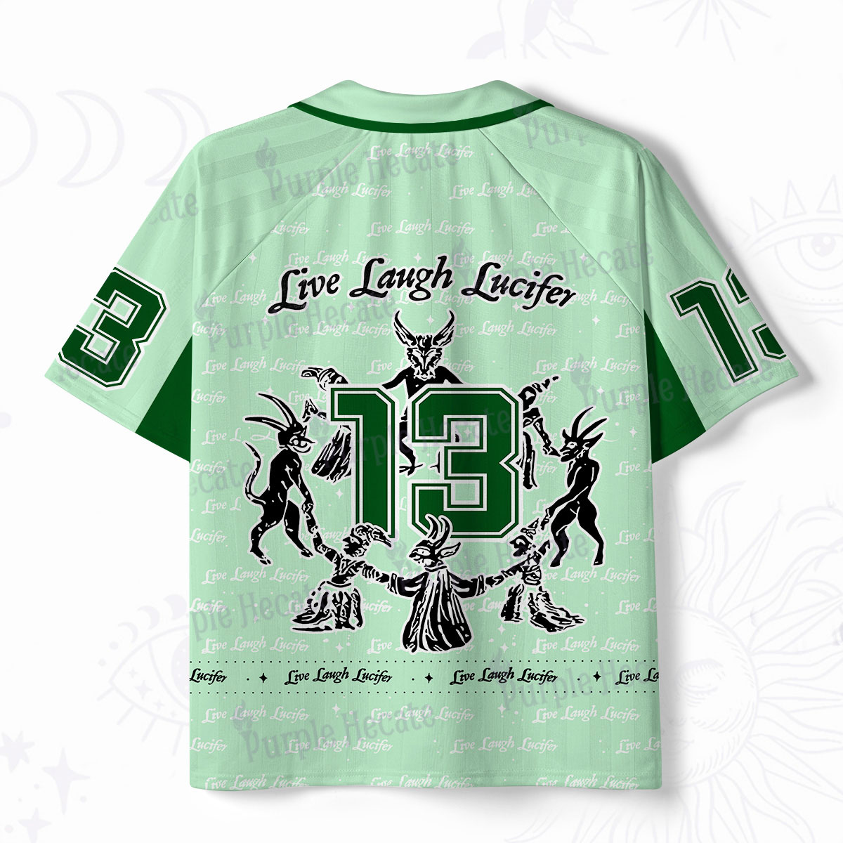 Purplehecate Live Laugh Lucifer Polo Collar Unisex Jersey