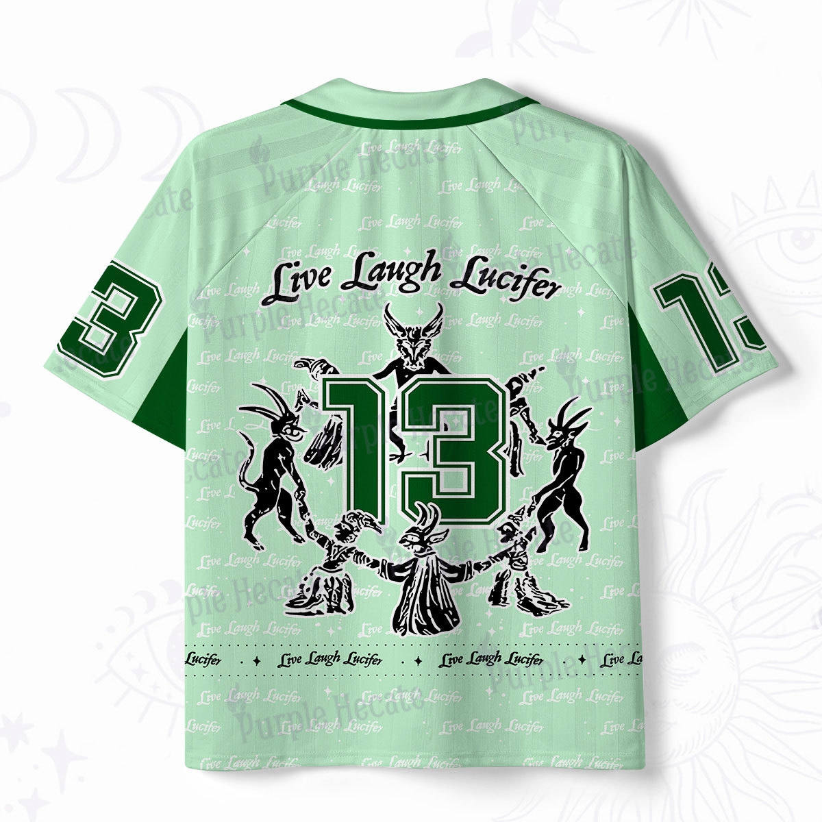 Purplehecate Live Laugh Lucifer Polo Collar Unisex Jersey
