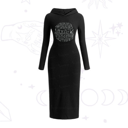 Purplehecate Respect the Locals Cryptid Hooded Knit Dress