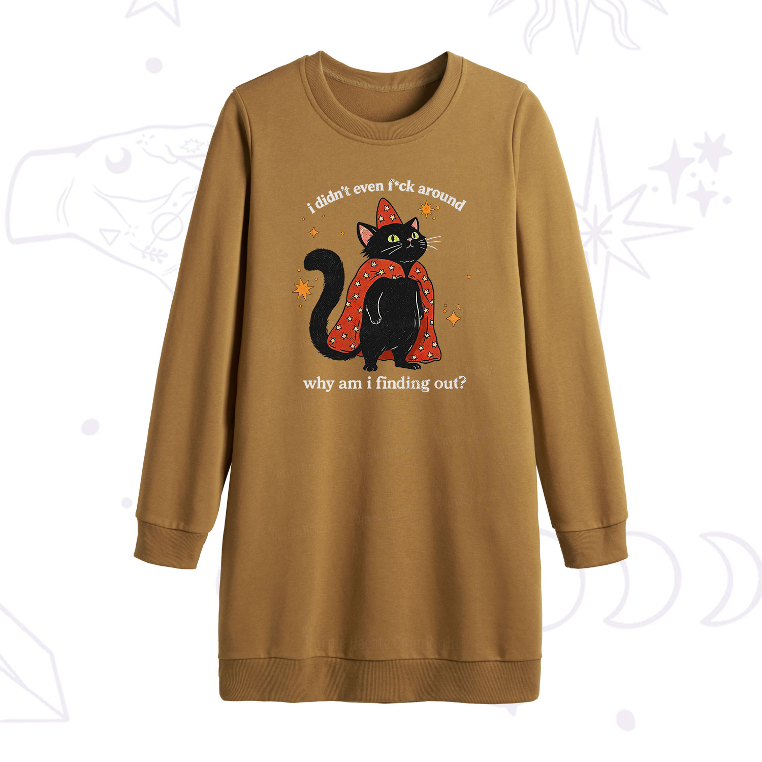 Purplehecate I Didn't Even F*ck Around Sweatshirt Dress