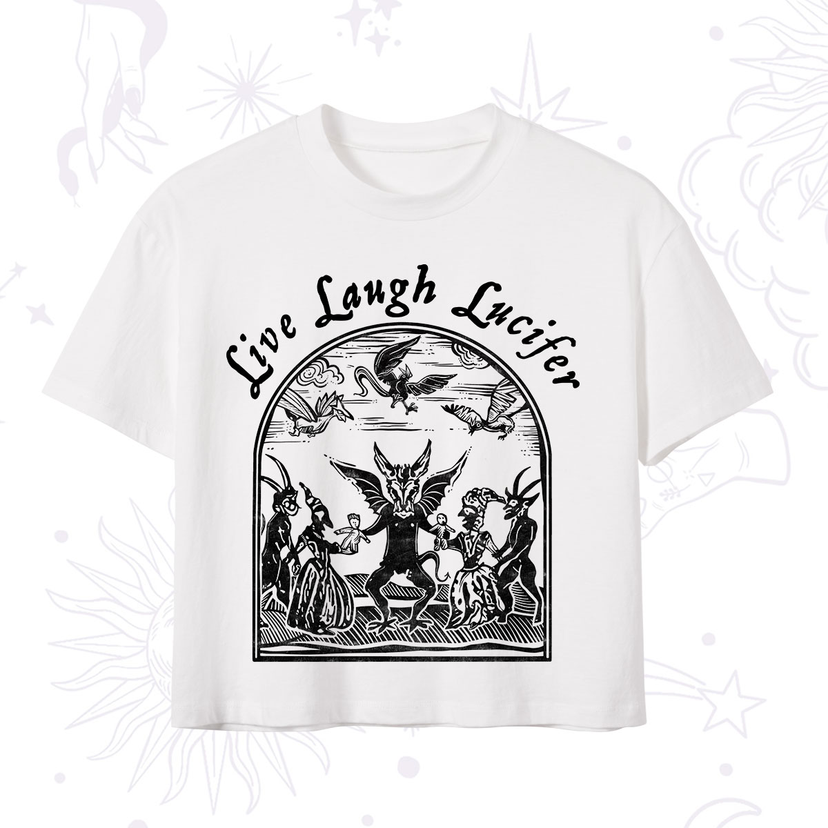 Purplehecate Live Laugh Lucifer Crop T-Shirt