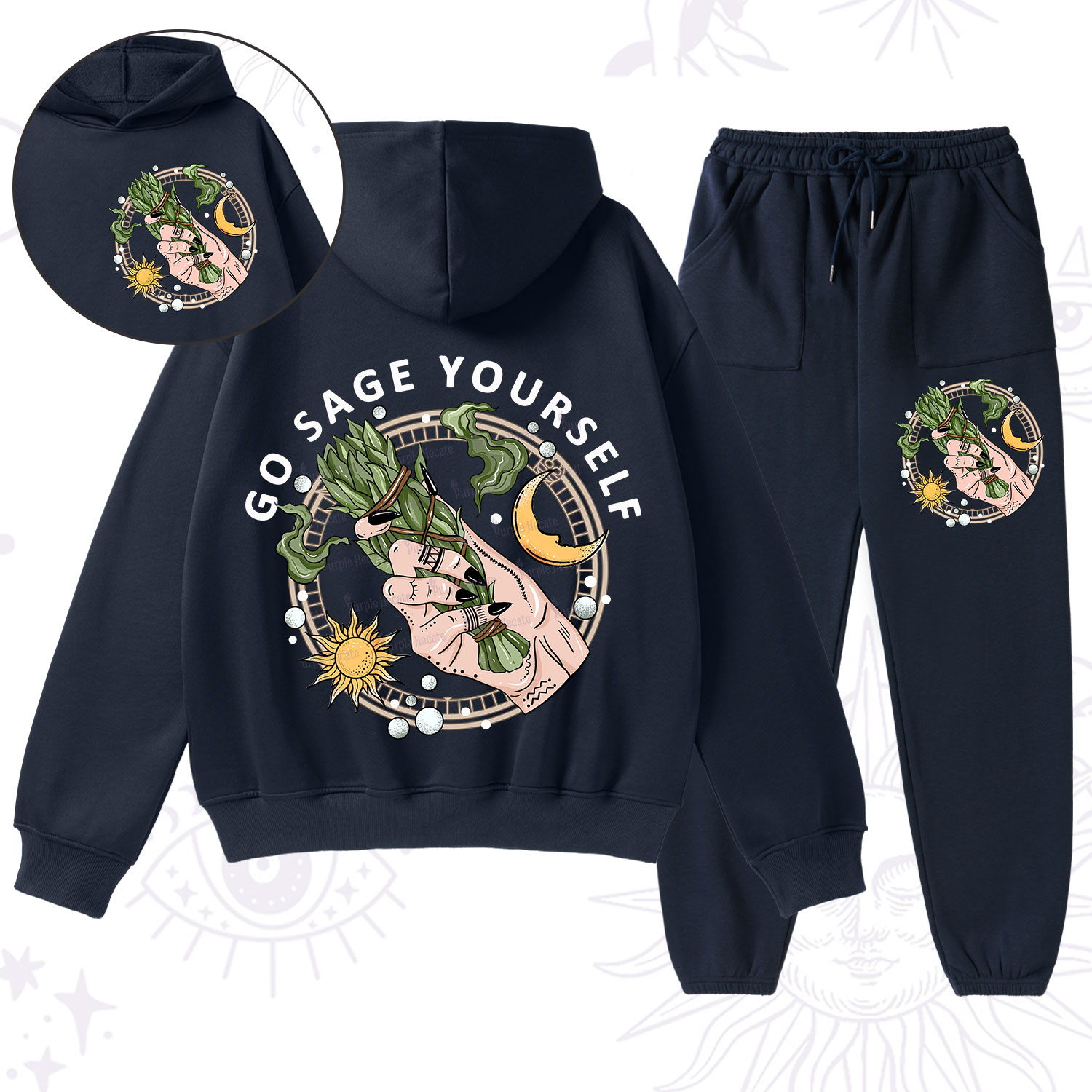 Purplehecate Go Sage Yourself Fleece Hoodie Suit