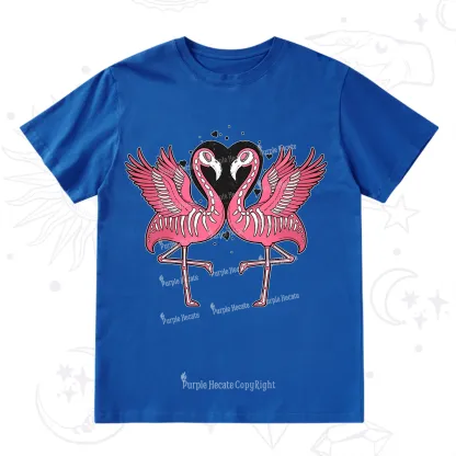 Purplehecate Witchy Pink Flamingo Skull Valentine T-Shirt
