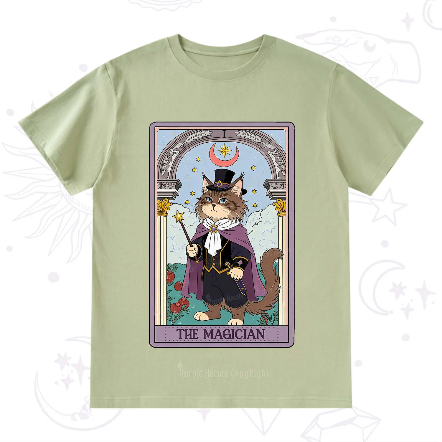 Purplehecate The Magician Cat Tarot T-Shirt