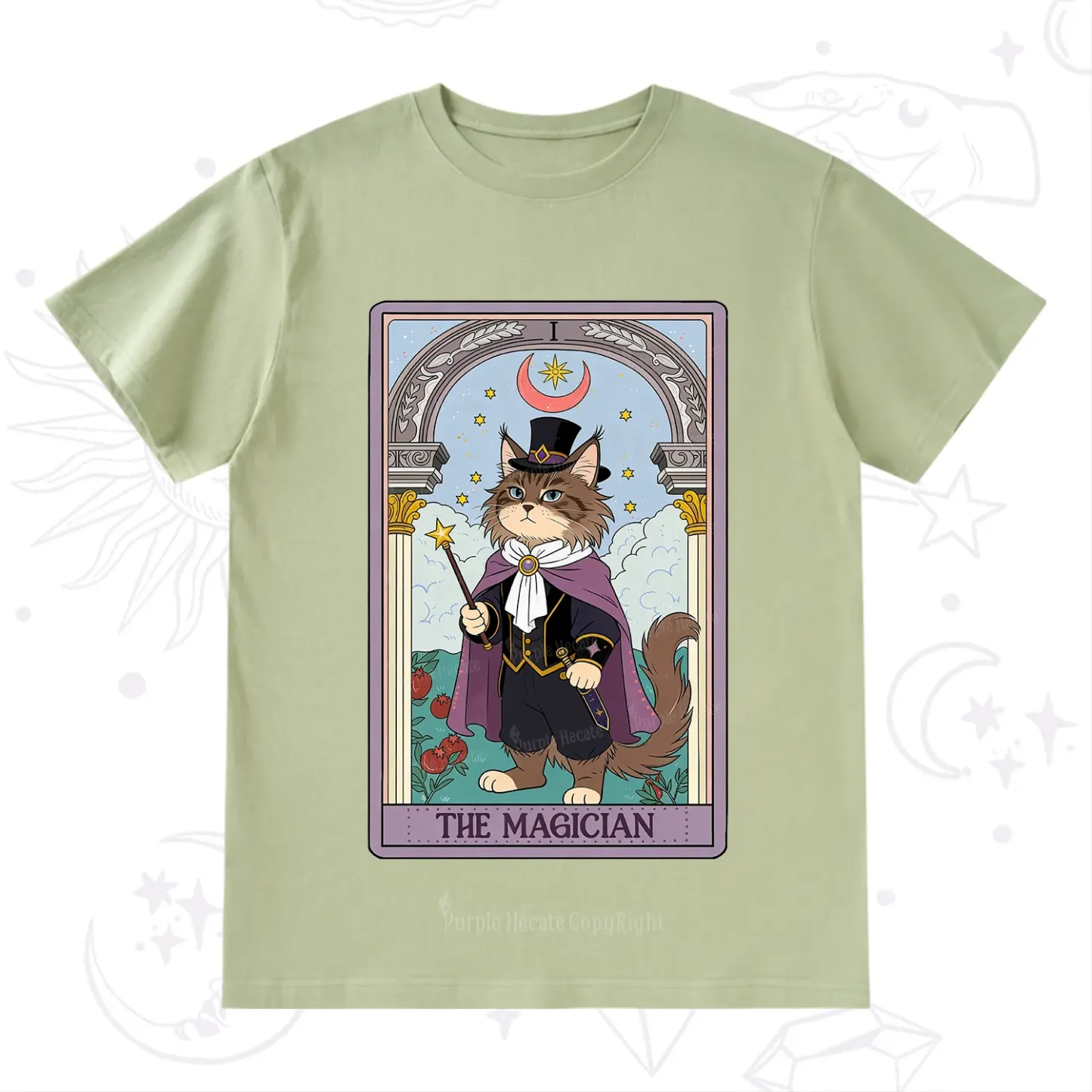 Purplehecate The Magician Cat Tarot T-Shirt